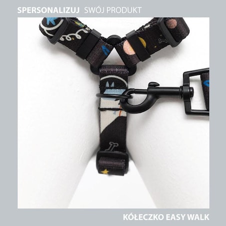 Szelki dla psa lub kota typu guard "Wie wiórka co dobre" - Szerokość taśmy: 38mm, Rozmiar: M