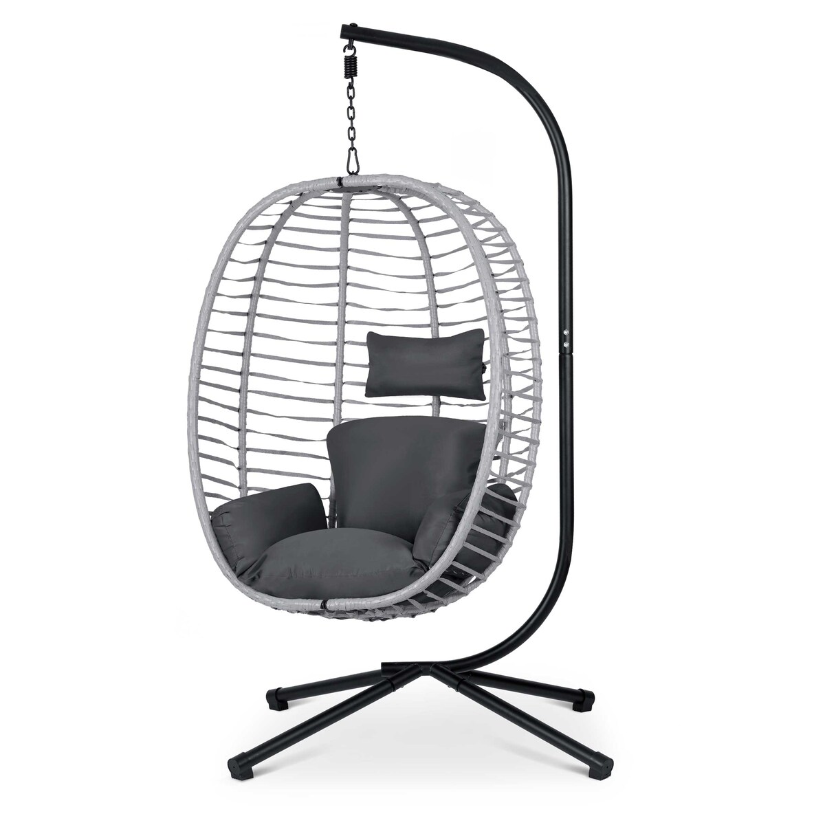 Fotel ogrodowy wiszący huśtawka kosz składany Sofotel Toskana szary