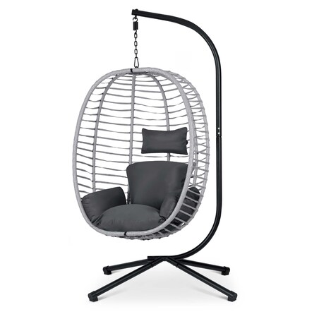 Fotel ogrodowy wiszący huśtawka kosz składany Sofotel Toskana szary