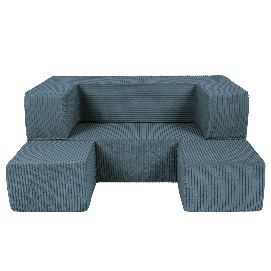 Piankowa Sofa Kostka dla Dzieci - Sofa do Pokoju Dziecięcego, Aesthetic, Turkusowa
