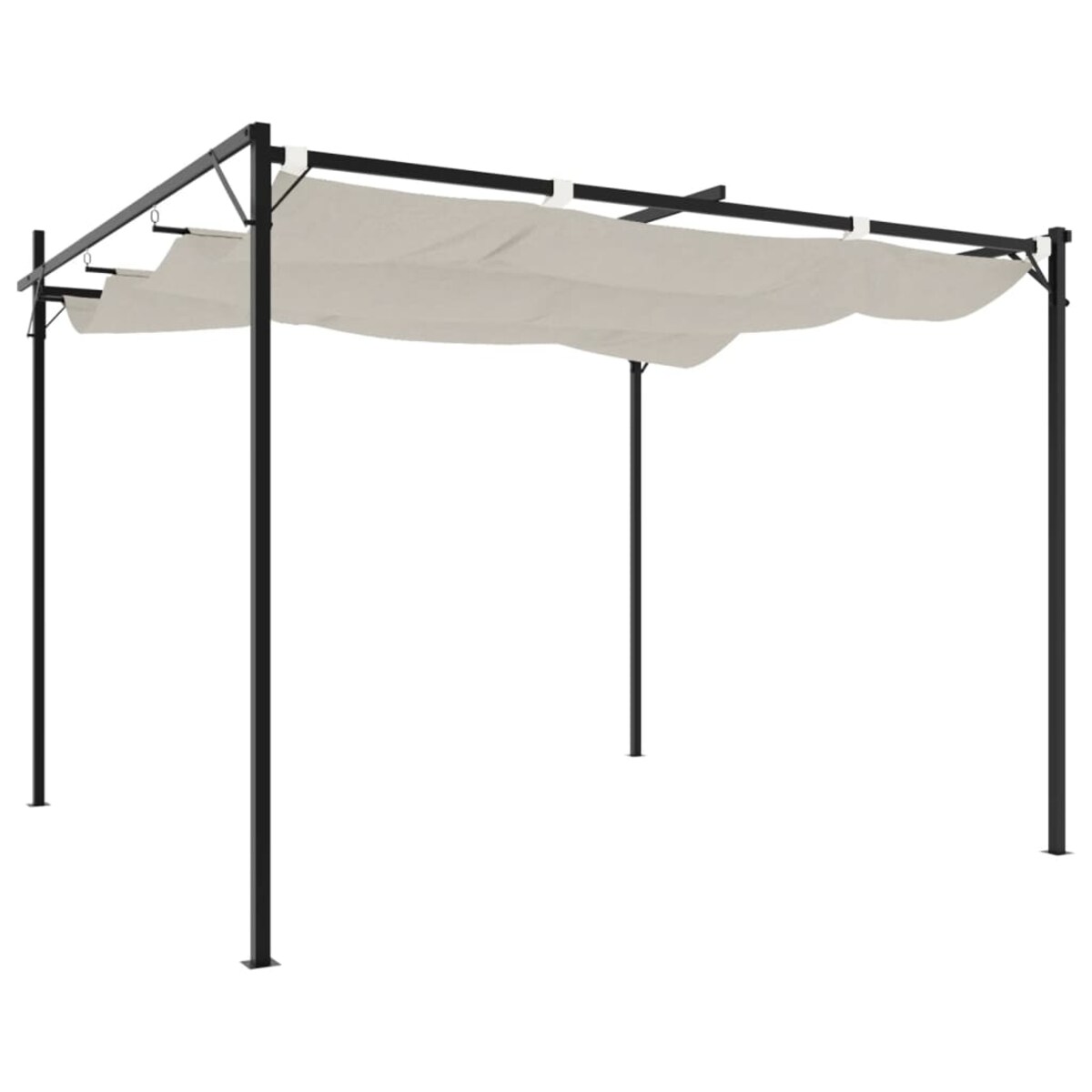 vidaXL Pergola ze zwijanym dachem, kremowa, 295x292x230 cm