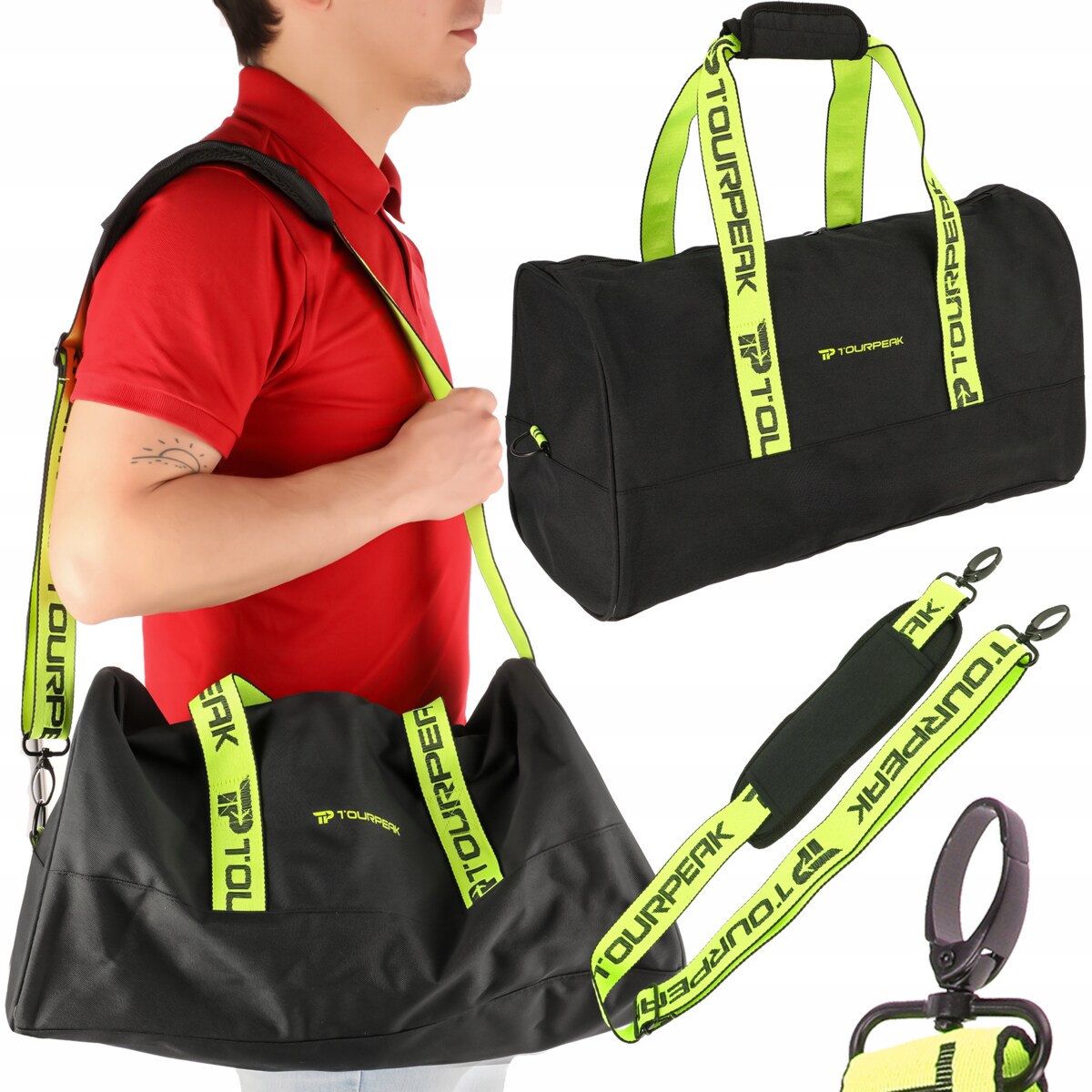 Torba Podróżna Materiałowa Treningowa Sportowa Basen Siłownia Fitness