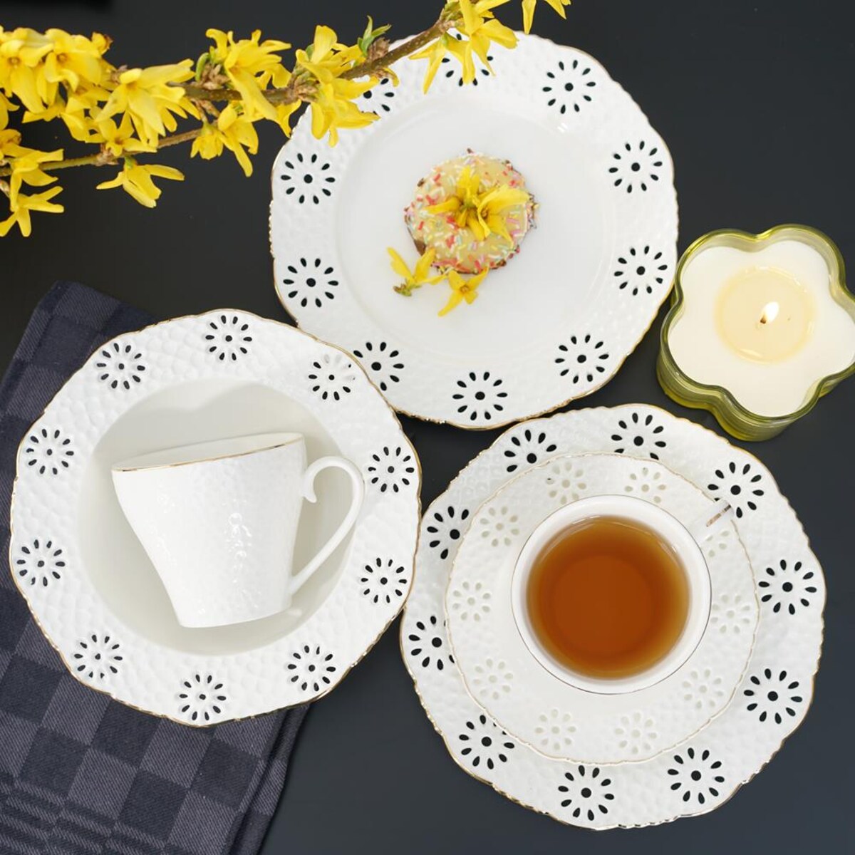 VILLA ITALIA Talerzyk deserowy 18,5 cm porcelanowy LORETTA