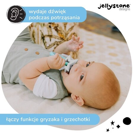 Gryzak dla dziecka Gwiazdki, miętowy, Jellystone Design
