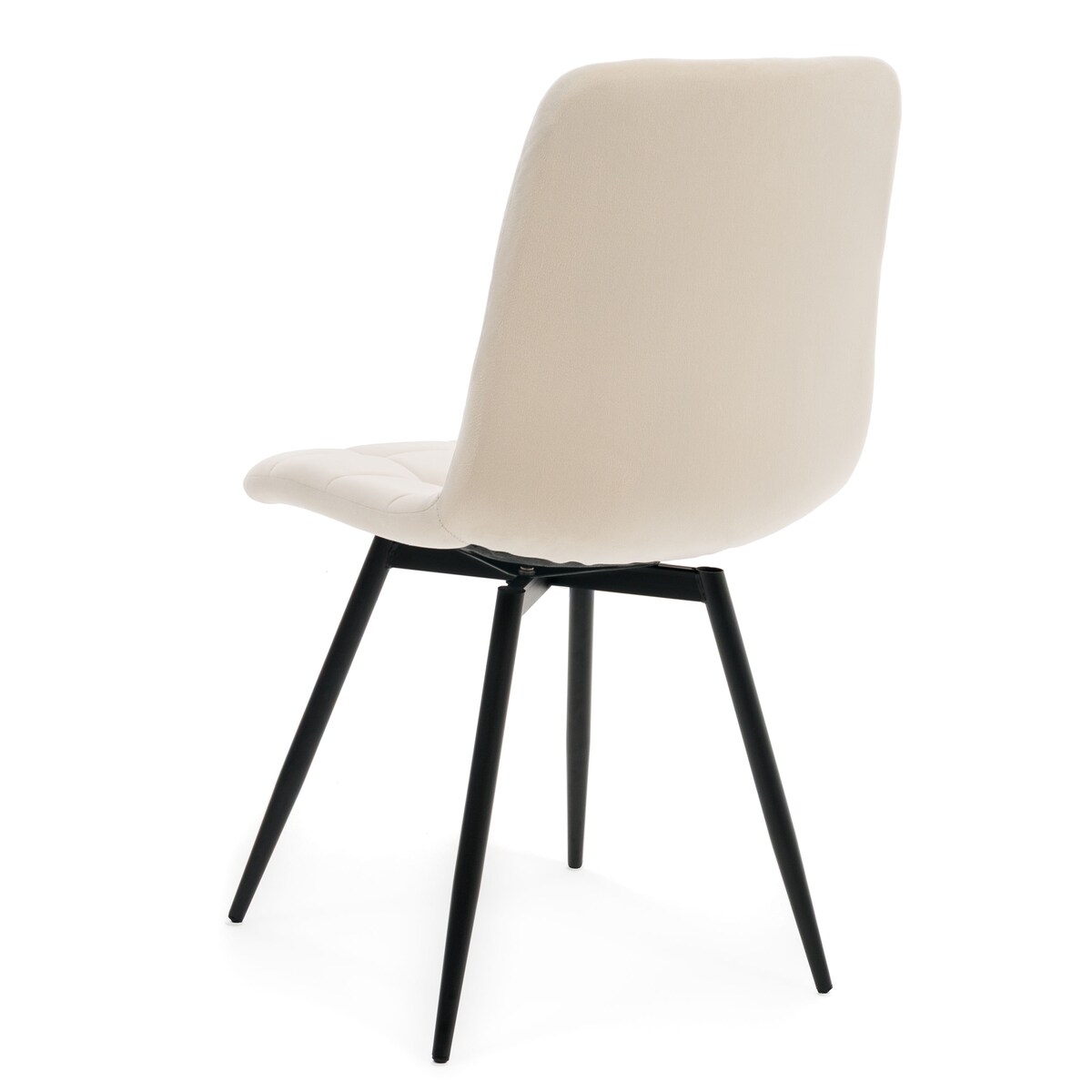 Krzesło tapicerowane obrotowe do salonu ARCO beżowy welur