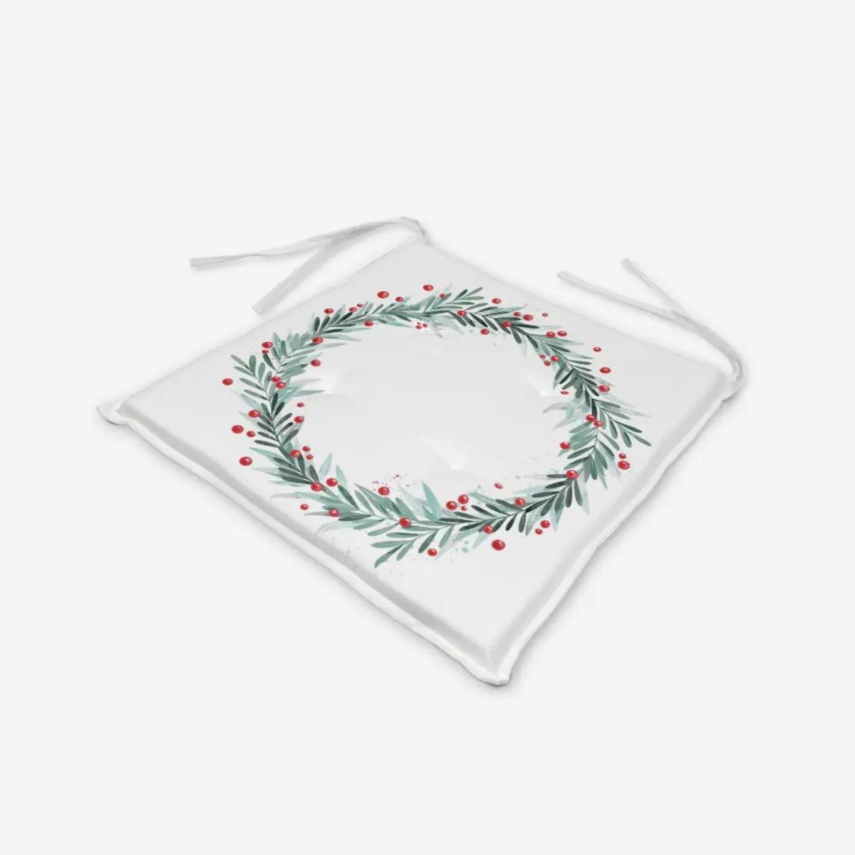 Poduszka świąteczna na krzesło - Świąteczny wieniec