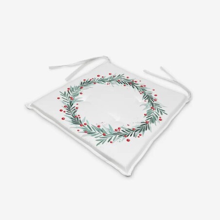 Poduszka świąteczna na krzesło - Świąteczny wieniec