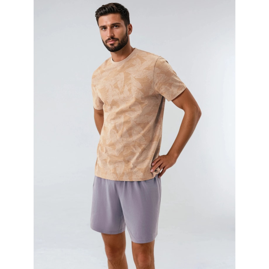 Piżama South 42599 -02X Beżowo-Niebieski, M