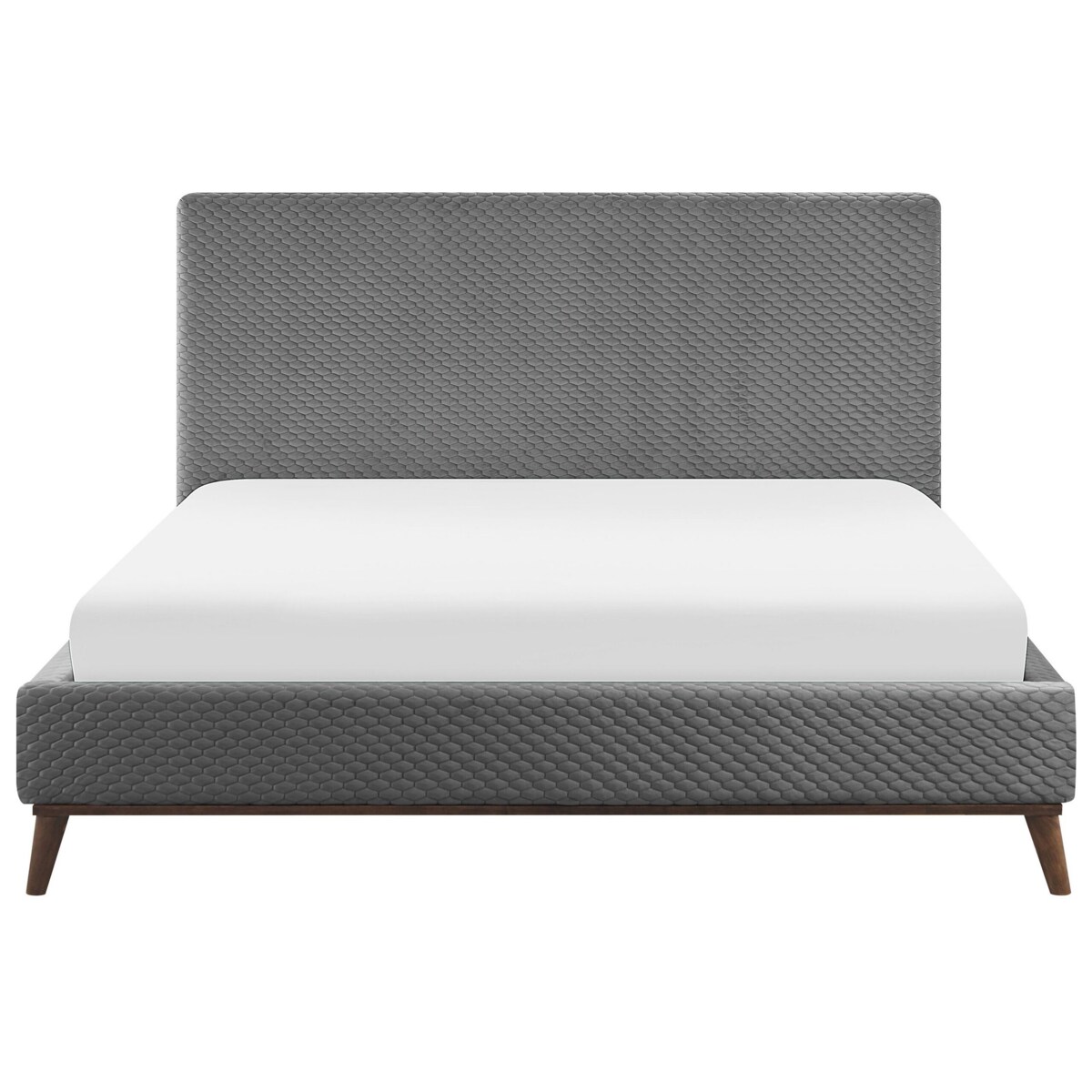 Łóżko welurowe 180 x 200 cm szare BAYONNE