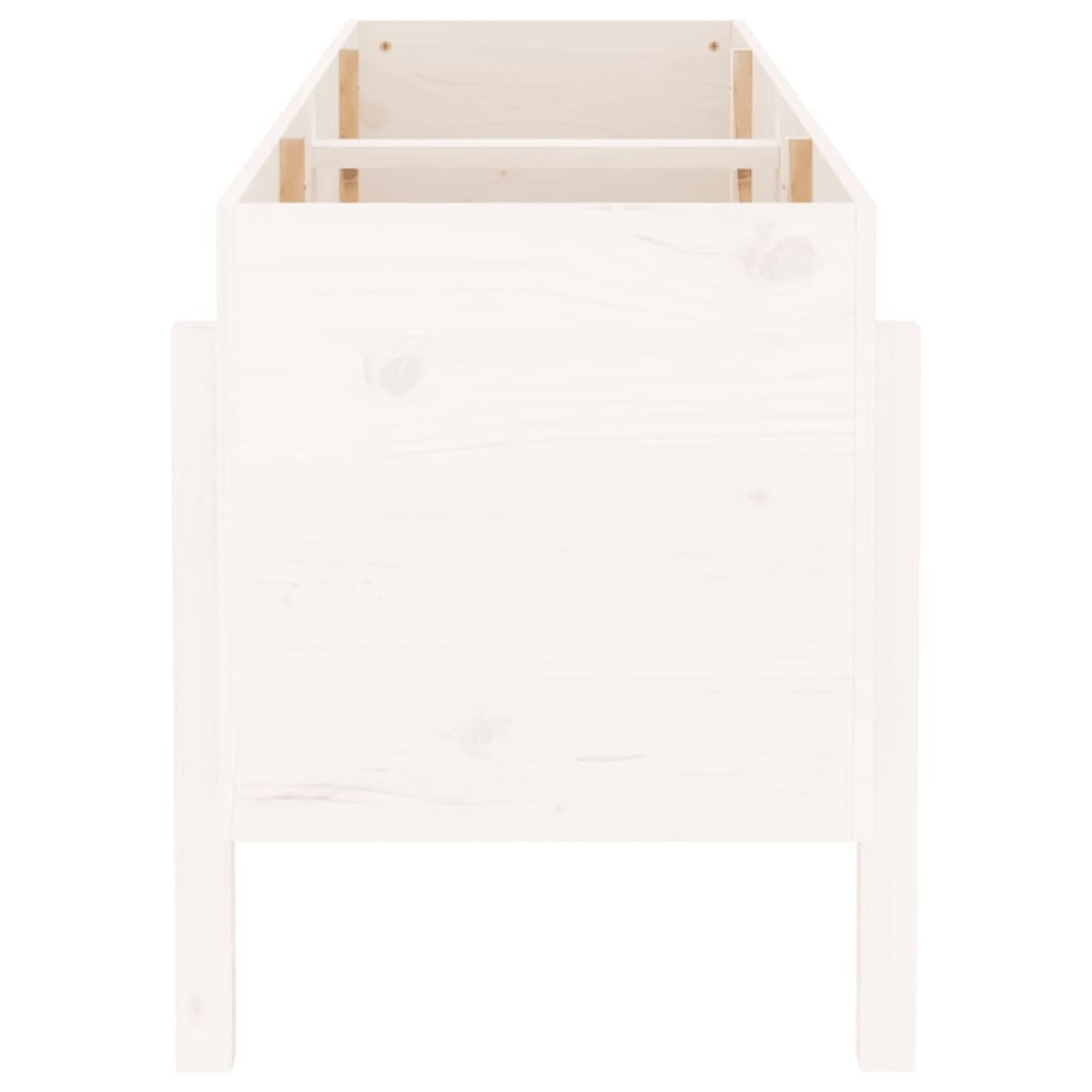 vidaXL Donica ogrodowa na nóżkach, biała, 160x50x57 cm, drewno sosnowe