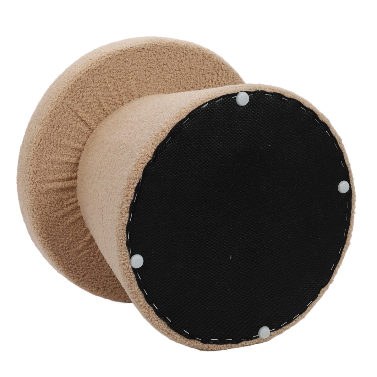 Pufa okrągła tapicerowana TEDDY grzybek boucle, Ø 43 x 38 cm