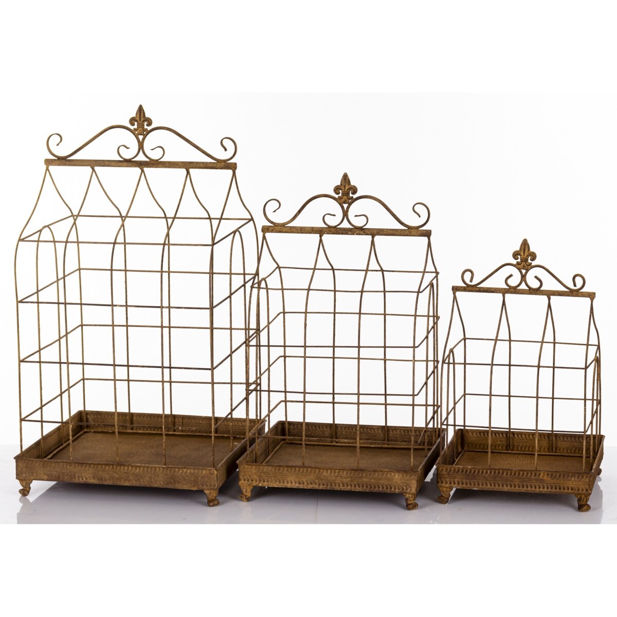 Klatki dekoracyjne metalowe 3 sztuki