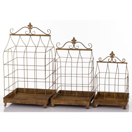 Klatki dekoracyjne metalowe 3 sztuki