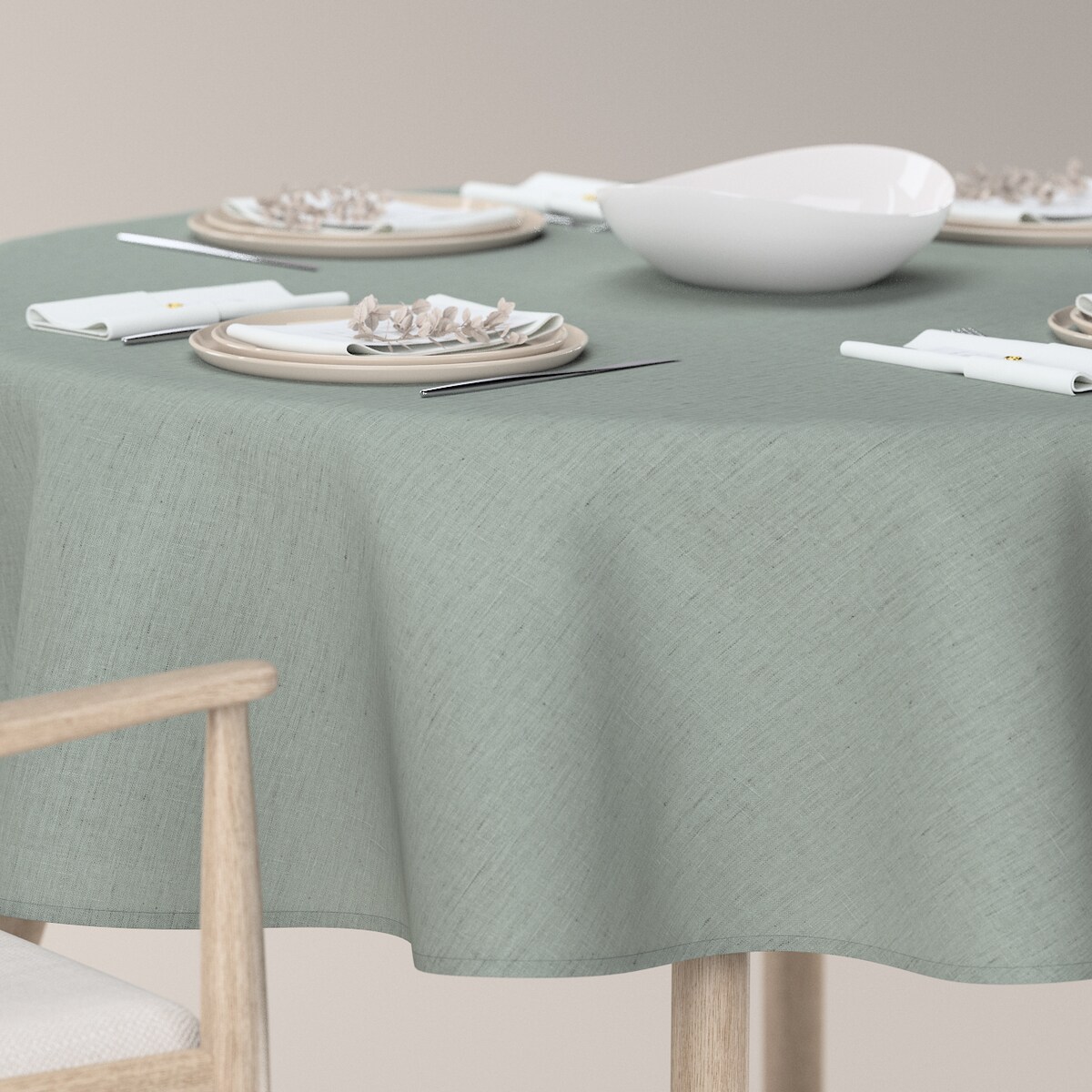 Obrus okrągły 130 x 130 cm jasny szary