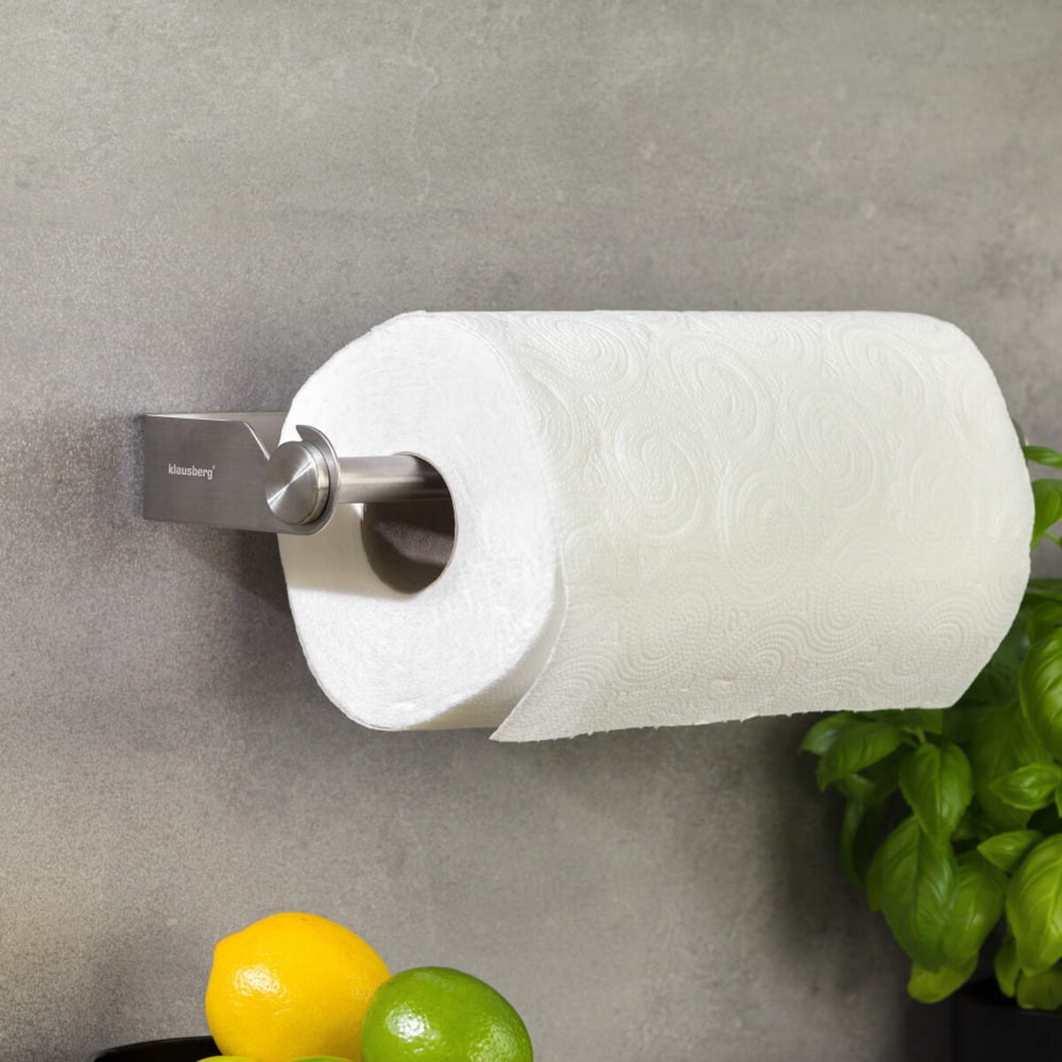 Uchwyt metalowy na ręczniki papierowe KLAUSBERG srebrny