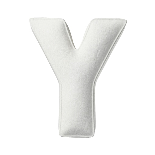 Poduszka literka Y, biały, 35x40cm, Boucle