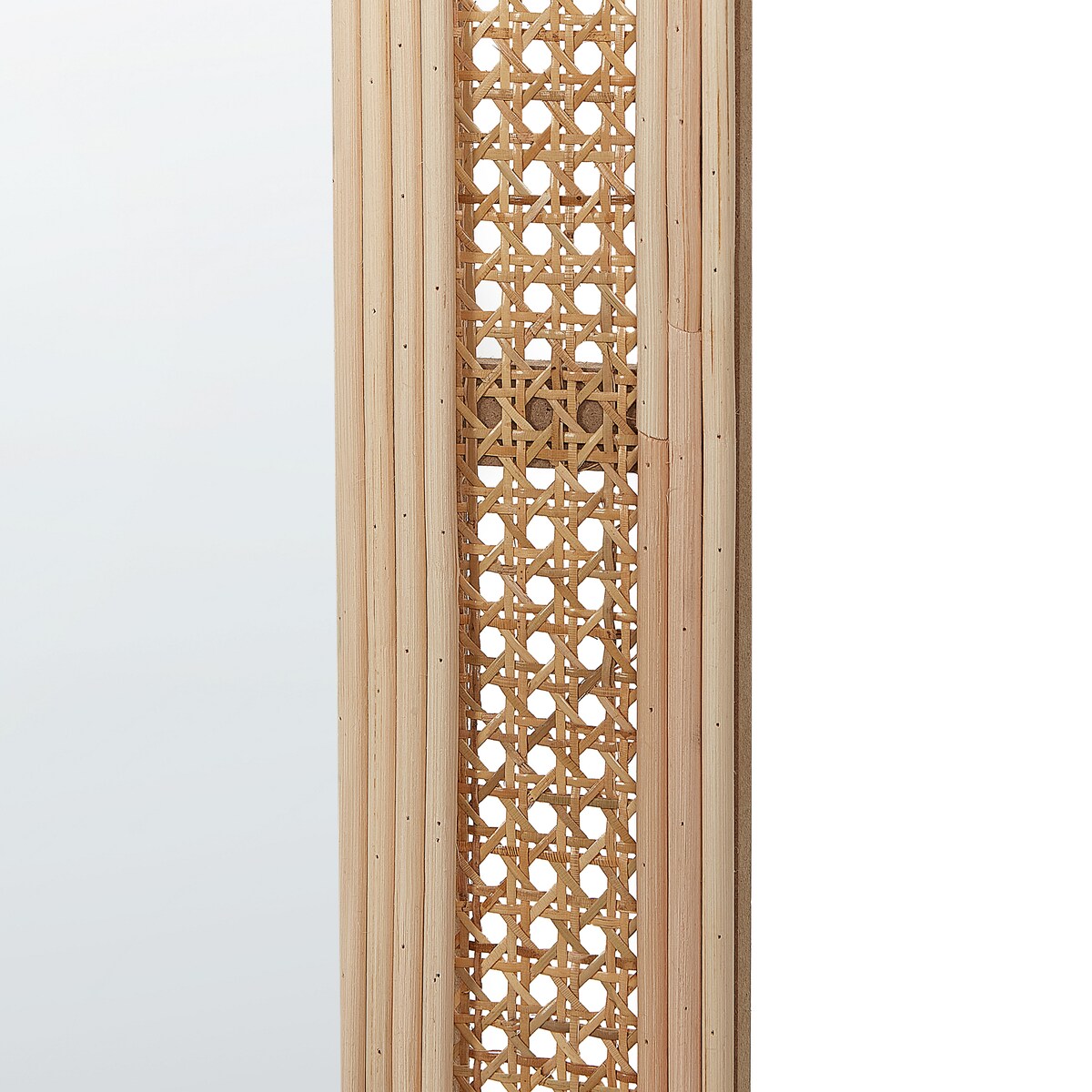 Lustro ścienne FRANEY 50 cm 120 cm Rattan Naturalny