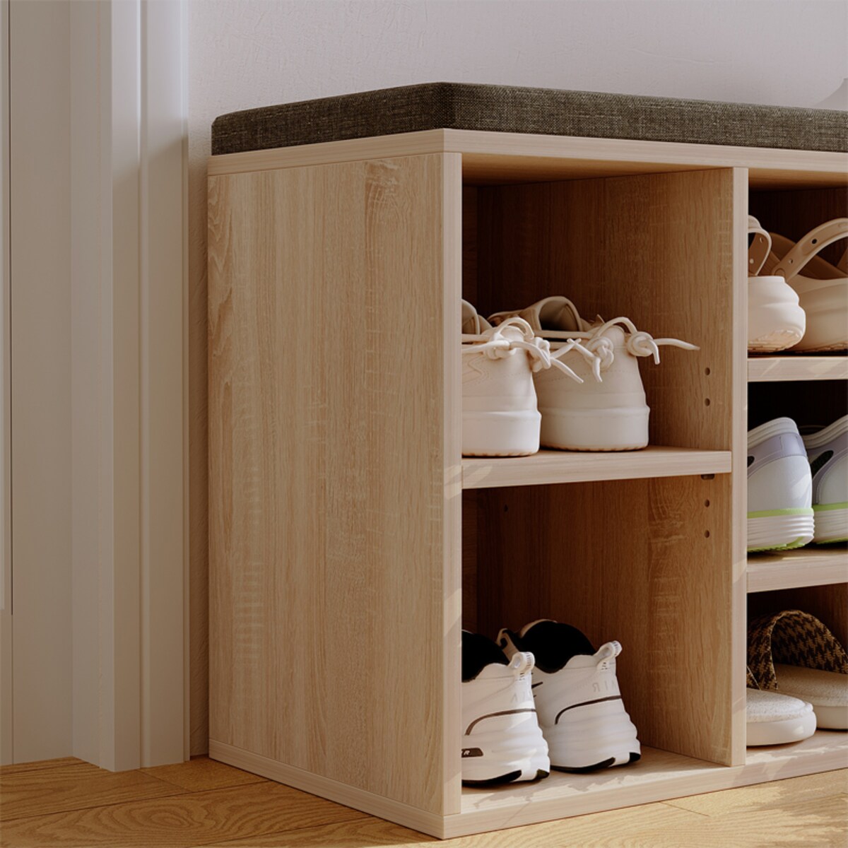 Szafka na buty z siedziskiem nowoczesna dąb sonoma 104 cm