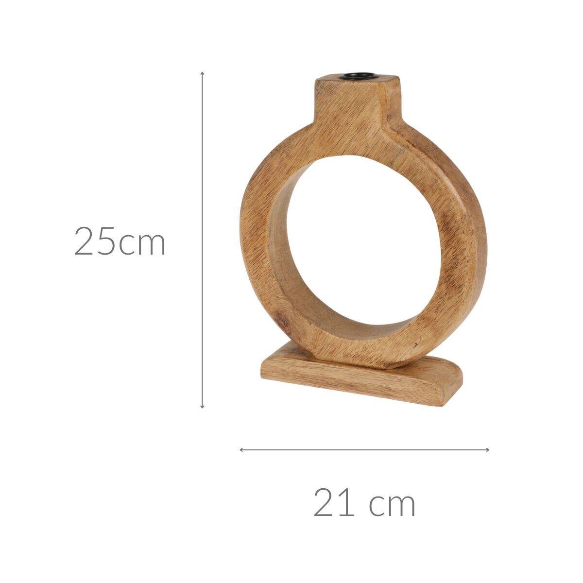 Drewniany świecznik, drewno mango, 21 x 25 cm