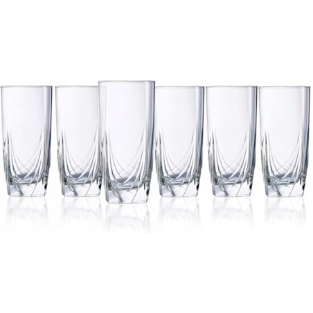 SZKLANKI NA NAPOJE DRINKI 6 x 330 ml LUMINARC wysokie zdobione długie