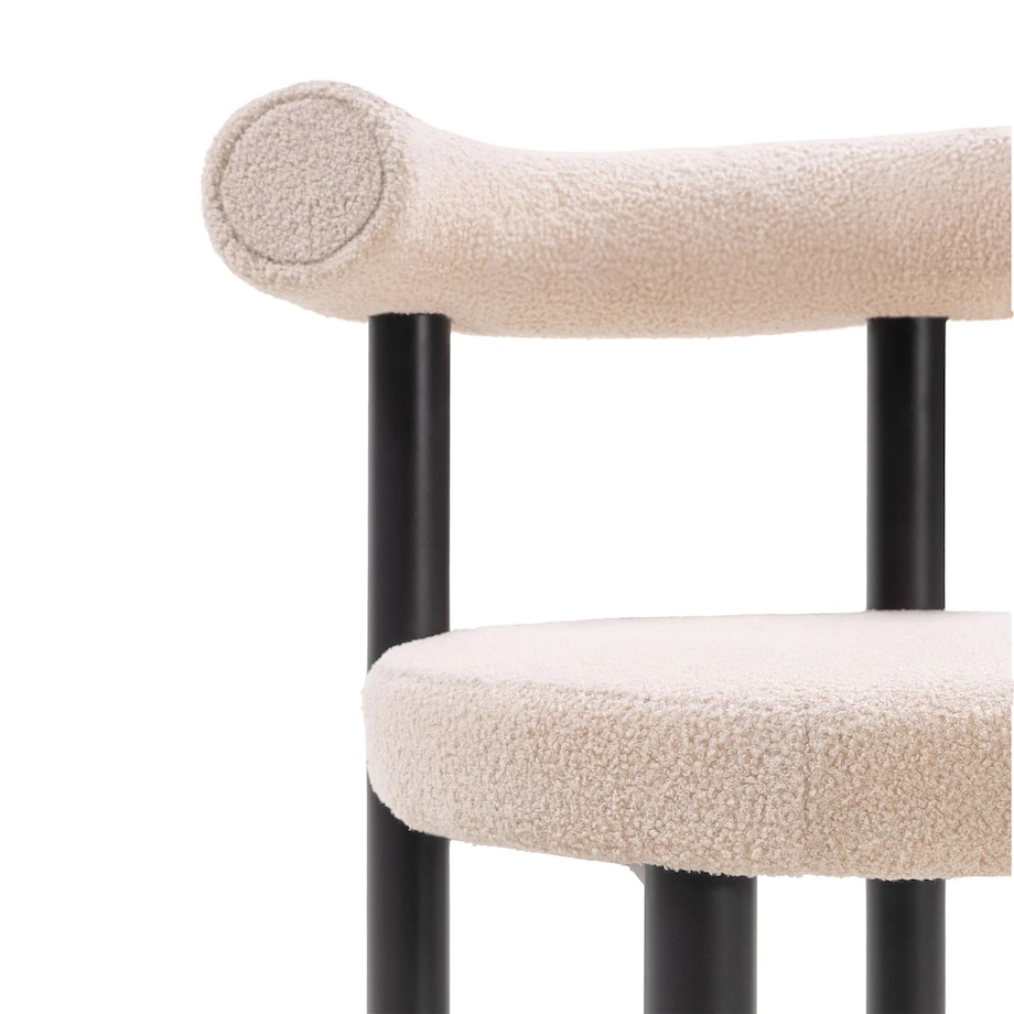 Krzesło do jadalni beżowe/czarne nogi, boucle 75x58x61 cm PEDRITO - III, 2 szt.