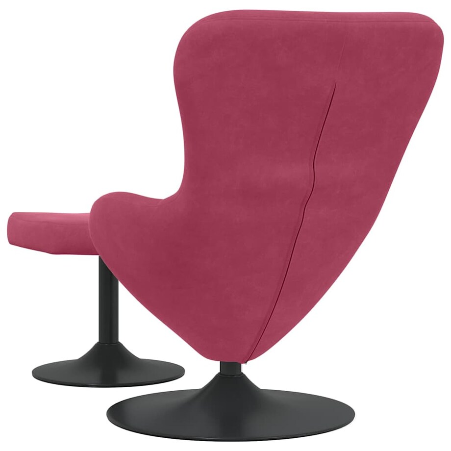 vidaXL Fotel Jajko z Podnóżkiem czerwone wino 63 x 73 x 90 cm Aksamit