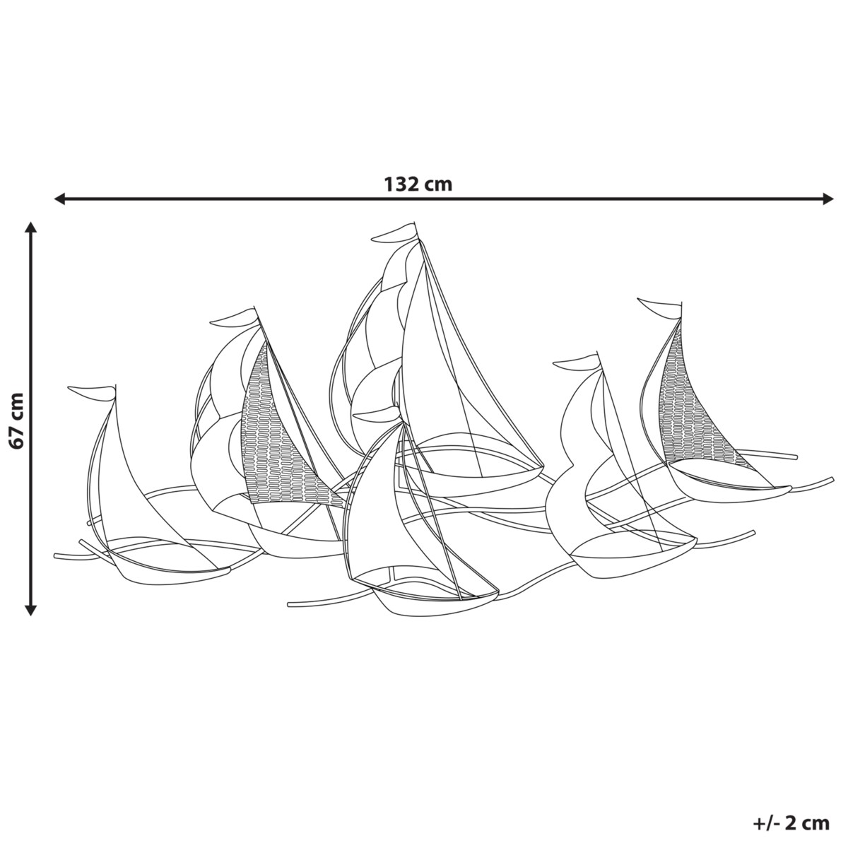 Dekoracja ścienna Statek AMERICIUM Metal 67 cm Srebrny