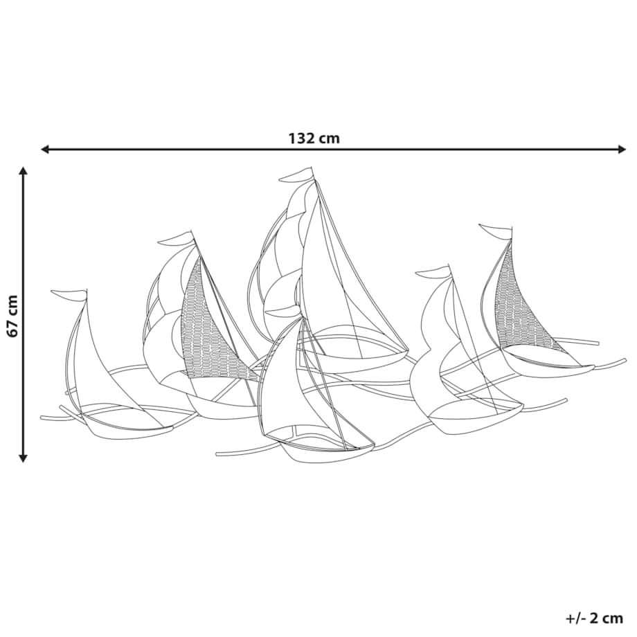 Dekoracja ścienna Statek AMERICIUM Metal 67 cm Srebrny