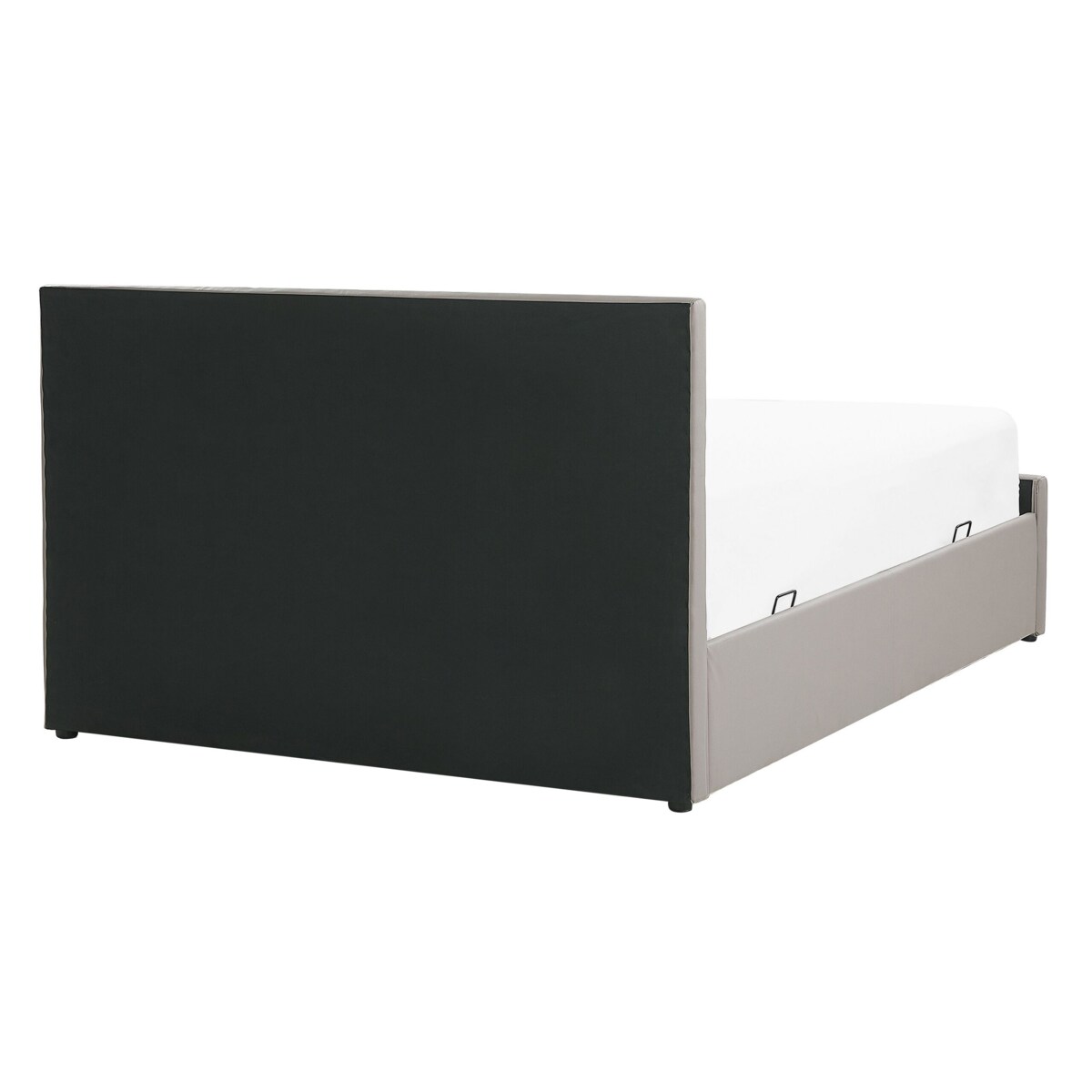 Łóżko z pojemnikiem ekoskóra 140 x 200 cm beżowoszare ROCHEFORT