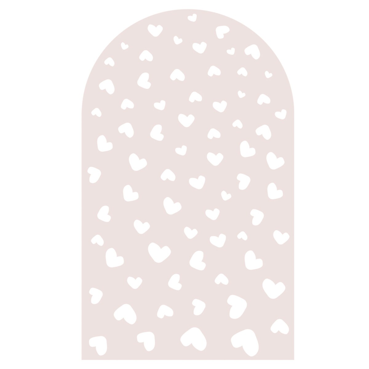 Naklejka na ścianę łuk brudny róż - serca L