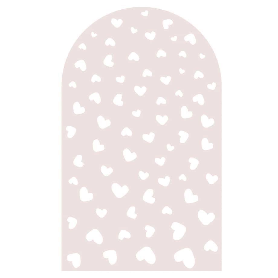 Naklejka na ścianę łuk brudny róż - serca L