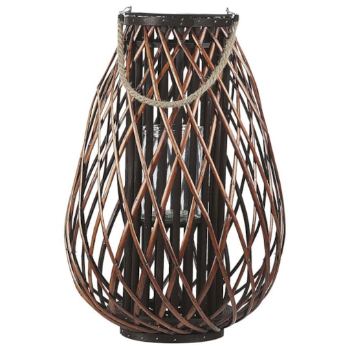 Lampion drewniany 60 cm brązowy KIUSIU