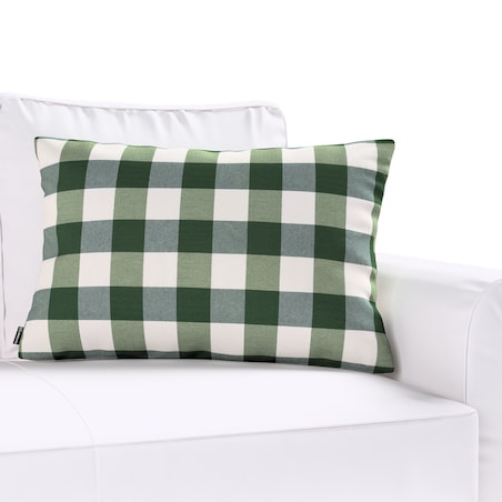Poszewka Kinga na poduszkę prostokątną 60x40 zielono-biała krata (5,5x5,5cm)