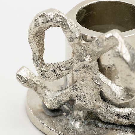 Świecznik Glint 5x5x4 cm boże narodzenie, święta, świąteczne, srebrny, 5x5x4 cm