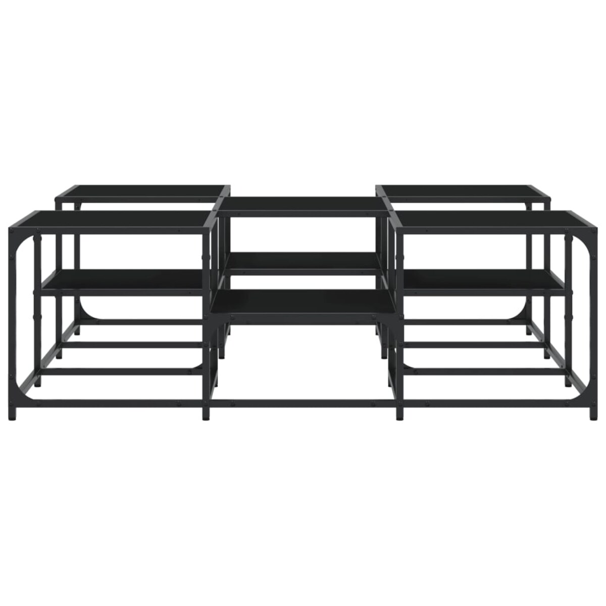 vidaXL Stolik kawowy, czarny, 121x121x40 cm, materiał drewnopochodny