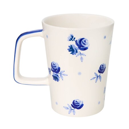 Elegancki duży kubek z motywem szafirowych pąków 300 ml prezent upominek na każdą okazję dla faceta kobiety babci mamy żony dziewczyny przyjaciółki