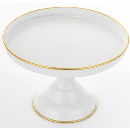 Patera metalowa na nóżce ze szklaną pokrywą 31x25,5x25,5 cm