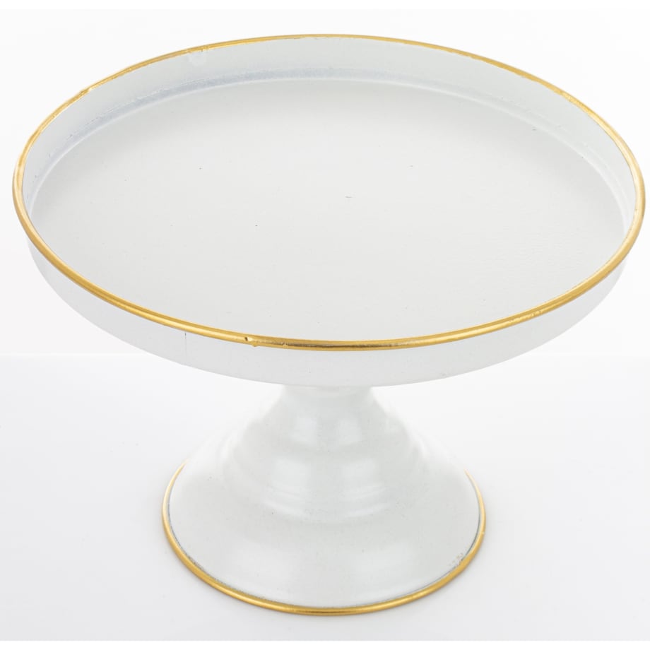 Patera metalowa na nóżce ze szklaną pokrywą 31x25,5x25,5 cm