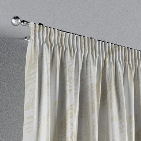 Zasłona na taśmie marszczącej 1 szt. 130x245 ecru liście