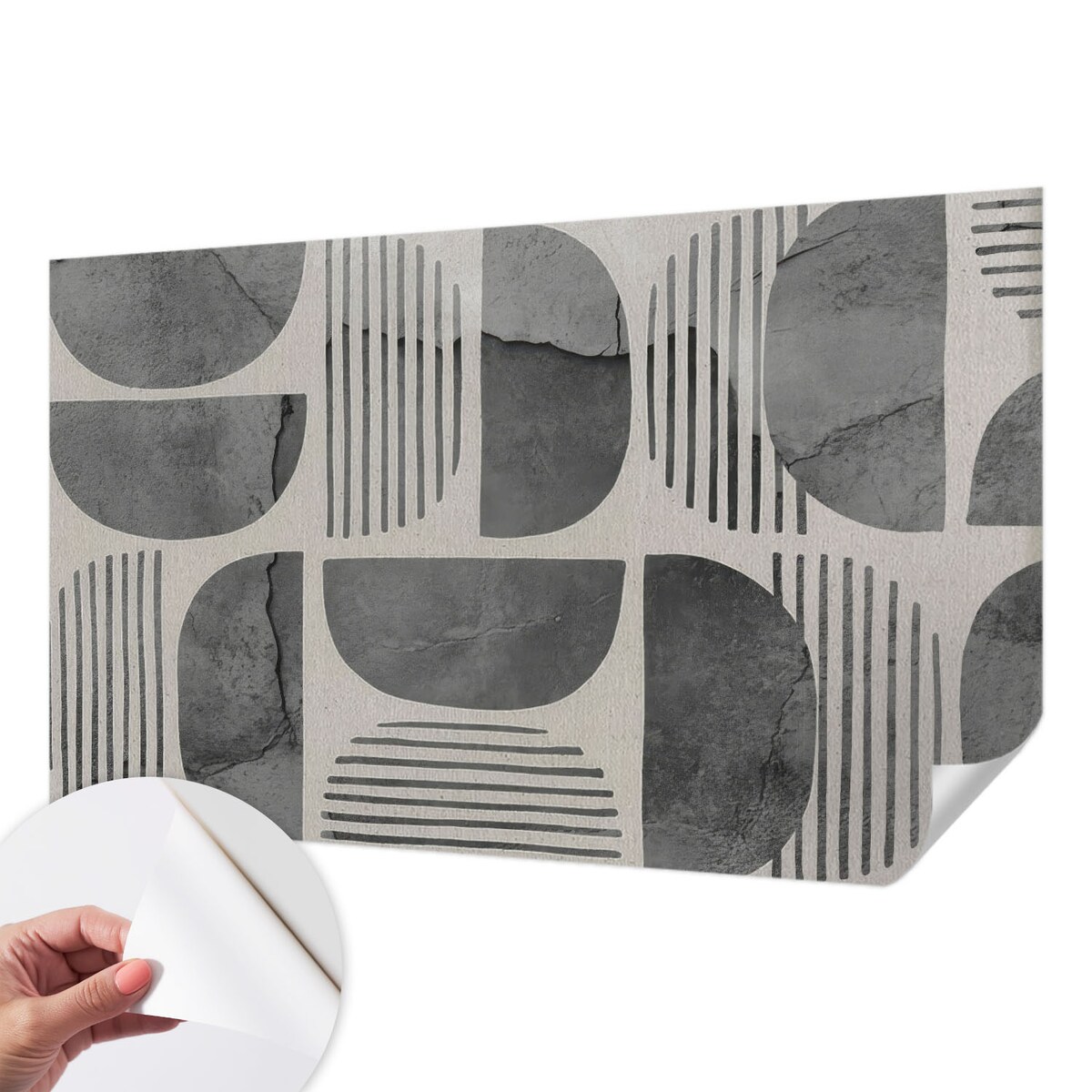 Fototapeta samoprzylepna 416x254 cm - Kształty geometryczne, tapeta ścienna szara