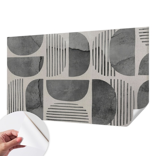 Fototapeta samoprzylepna 416x254 cm - Kształty geometryczne, tapeta ścienna szara