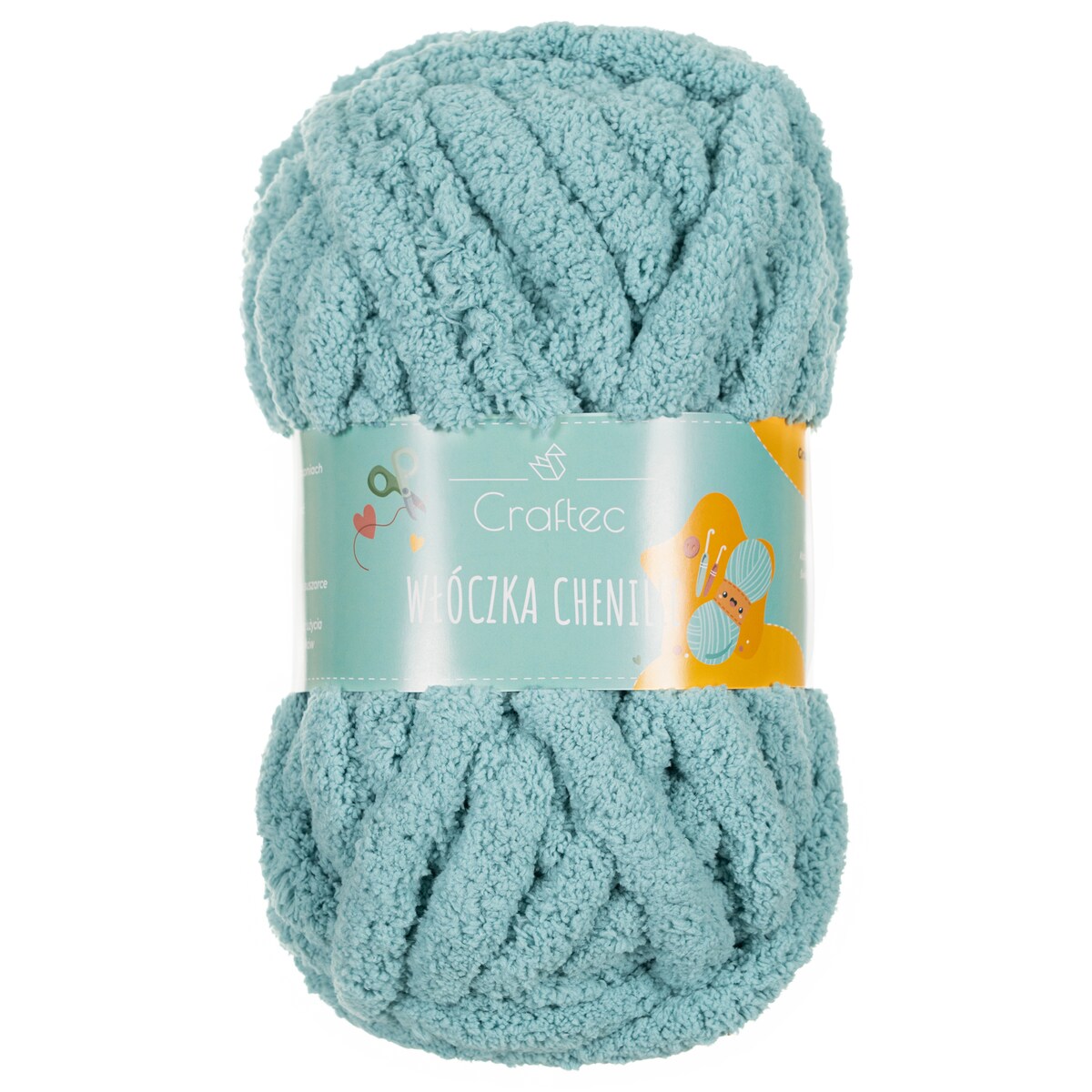 Włóczka do szydełkowania wyplatania na koc Chenille 20 mm turkusowa #10