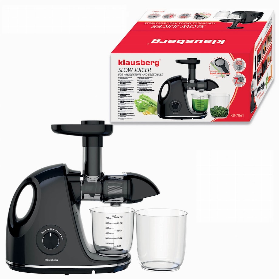 Sokowirówka wolnoobrotowa 150W do owoców i warzyw COLD PRESS KLAUSBERG KB-7861