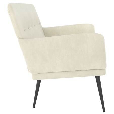 vidaXL Ławka, kremowa, 108x79x79 cm, tapicerowana aksamitem