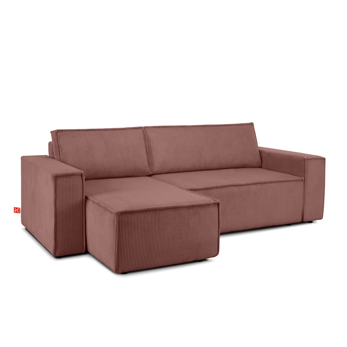 KONSIMO NAPI Uniwersalny narożnik z funkcją spania, różowy, prawy/lewy