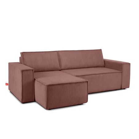 KONSIMO NAPI Uniwersalny narożnik z funkcją spania, różowy, prawy/lewy