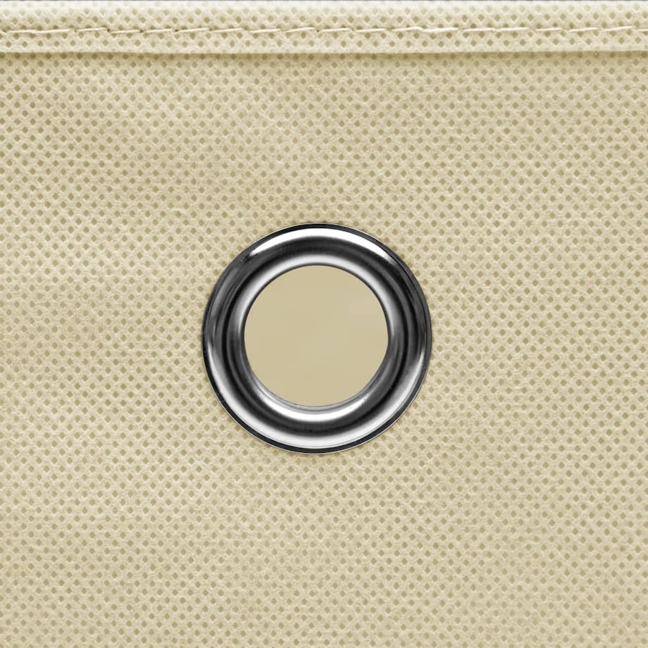 vidaXL Pudła z pokrywami, 10 szt., kremowe, 32x32x32 cm, tkanina