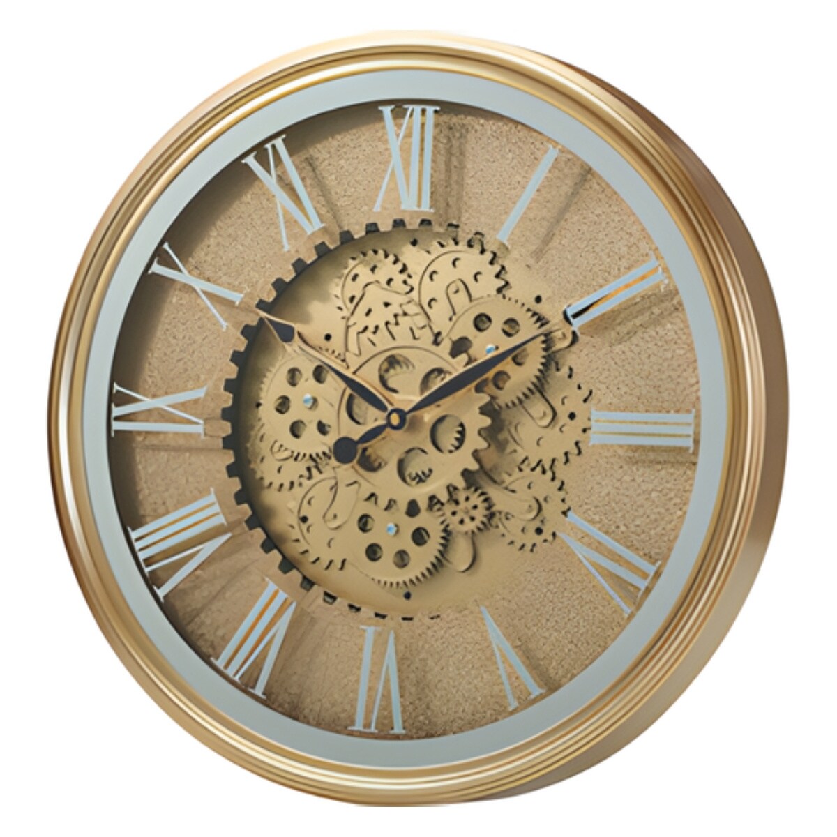 Złoty zegar ścienny z widocznym mechanizmem obrotowym VERTEX, Ø 50 cm
