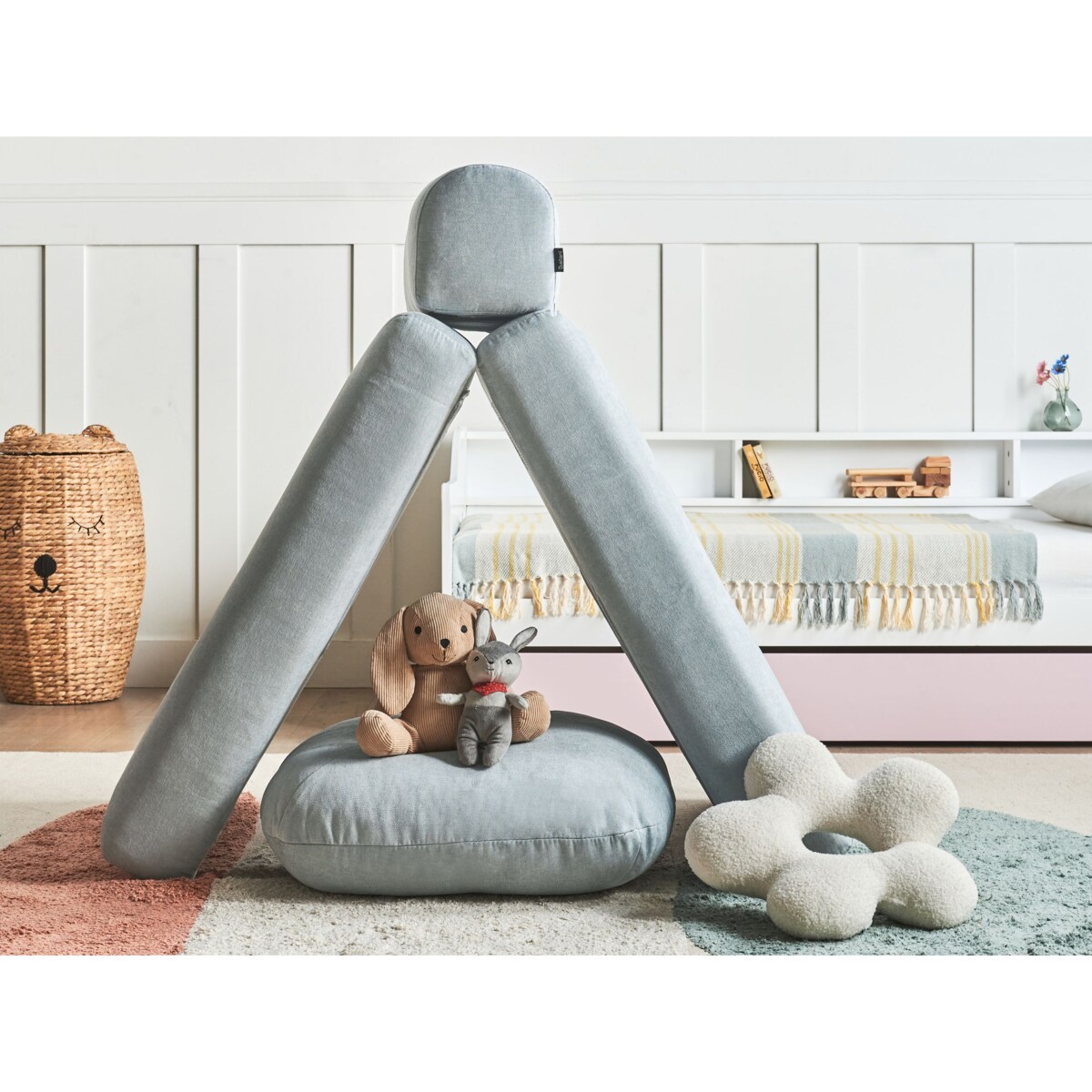 Sofa rozkładana jednoosobowa OLDEN Błękitny