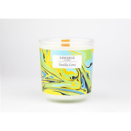 Świeca Zapachowa Sojowa / Drewniany Knot /40h/ Wanilia Limonka 200g